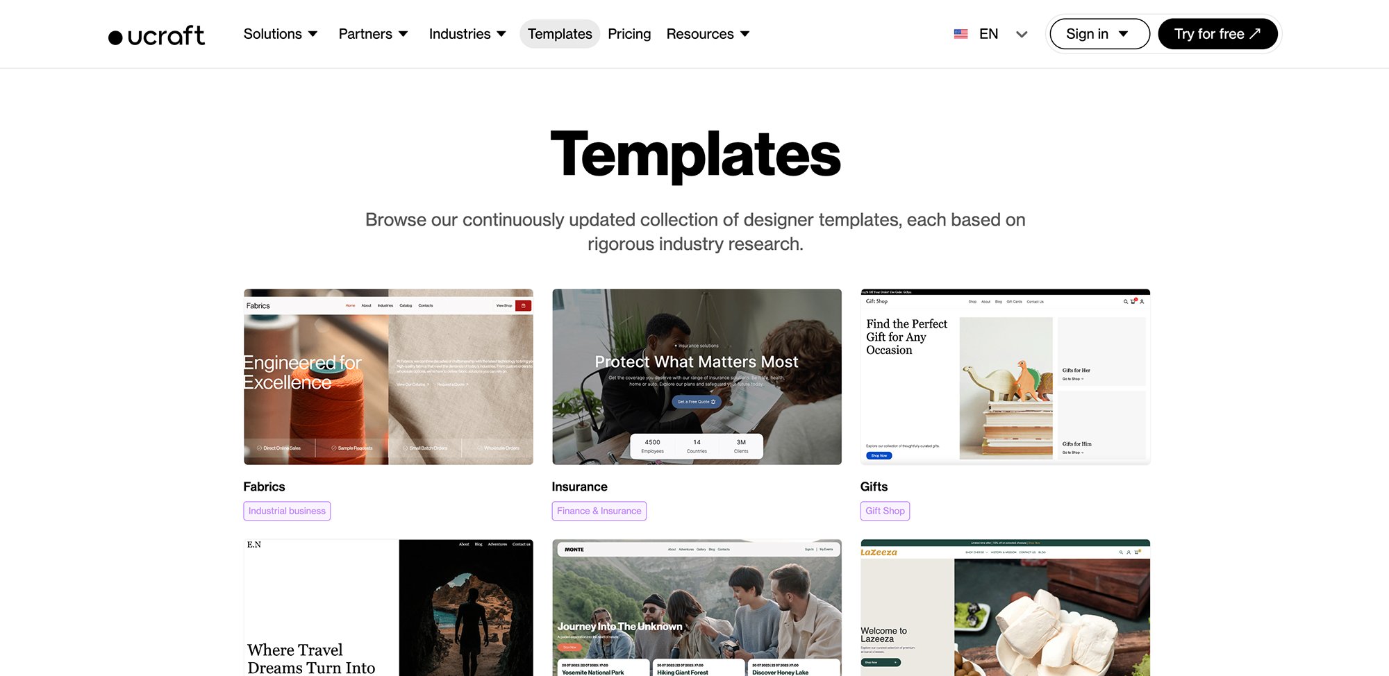 choose a website template