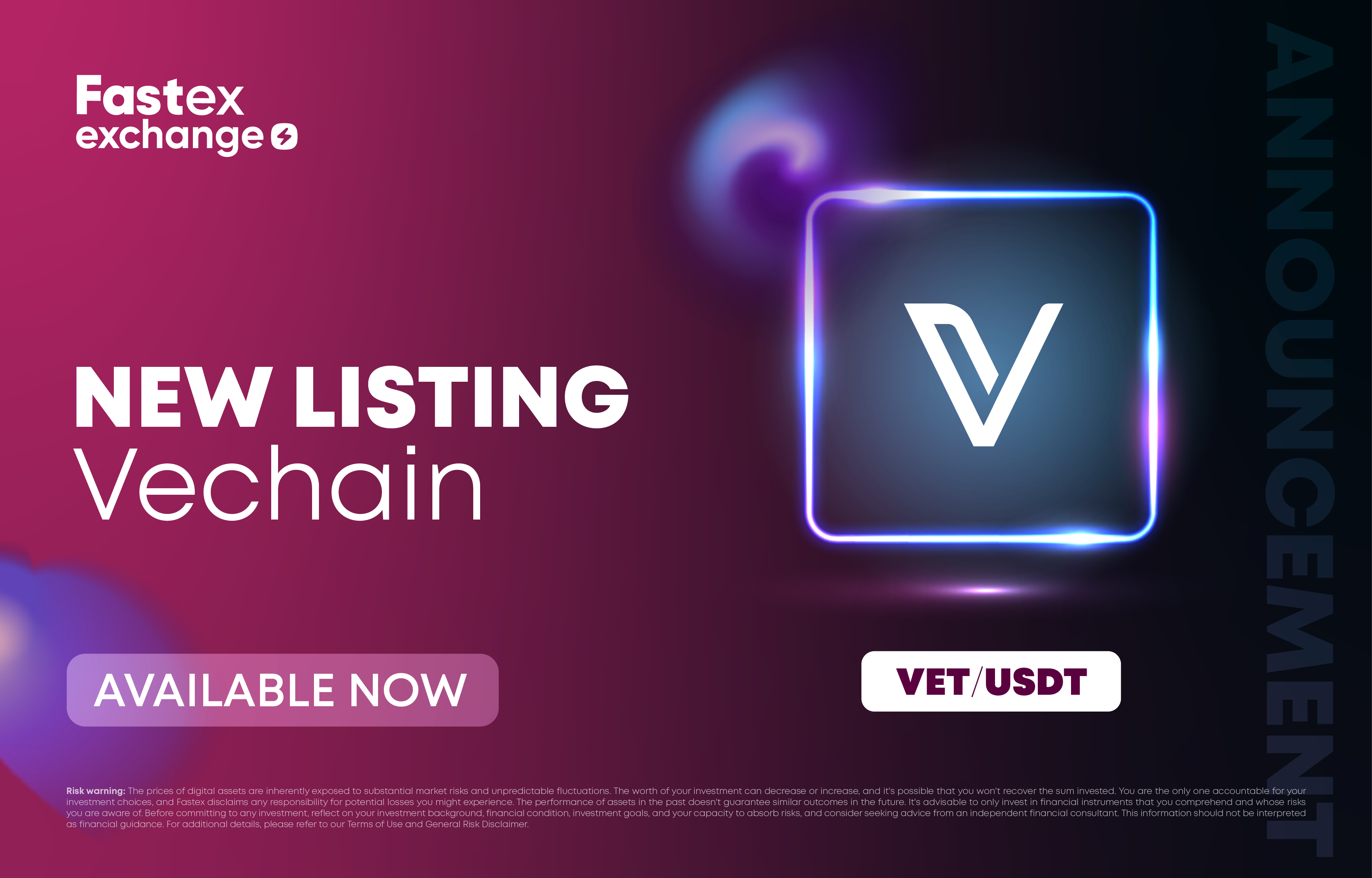 New Network Integration on Fastex Exchange: VeChain (VET) | Fastex