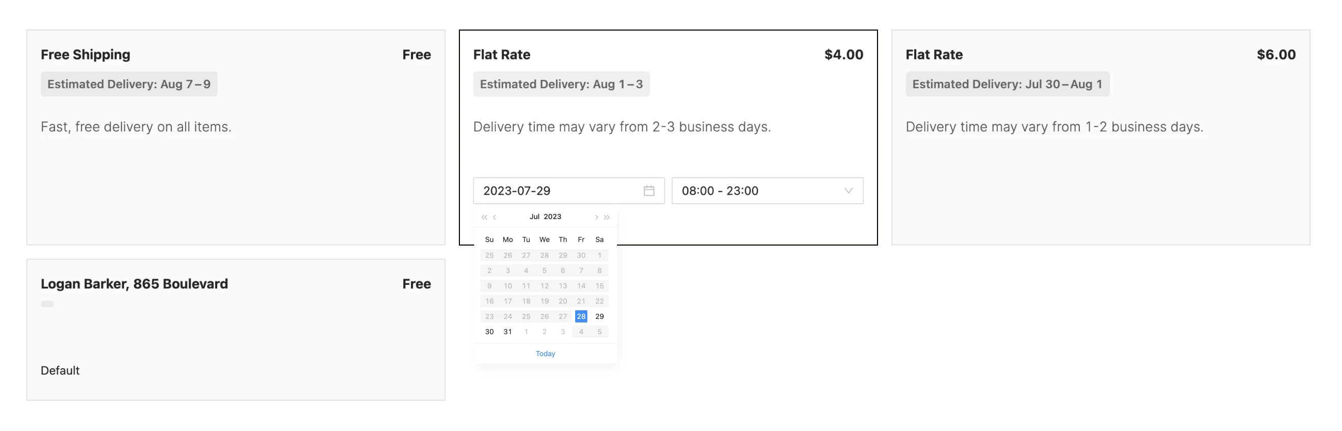 shipping methods