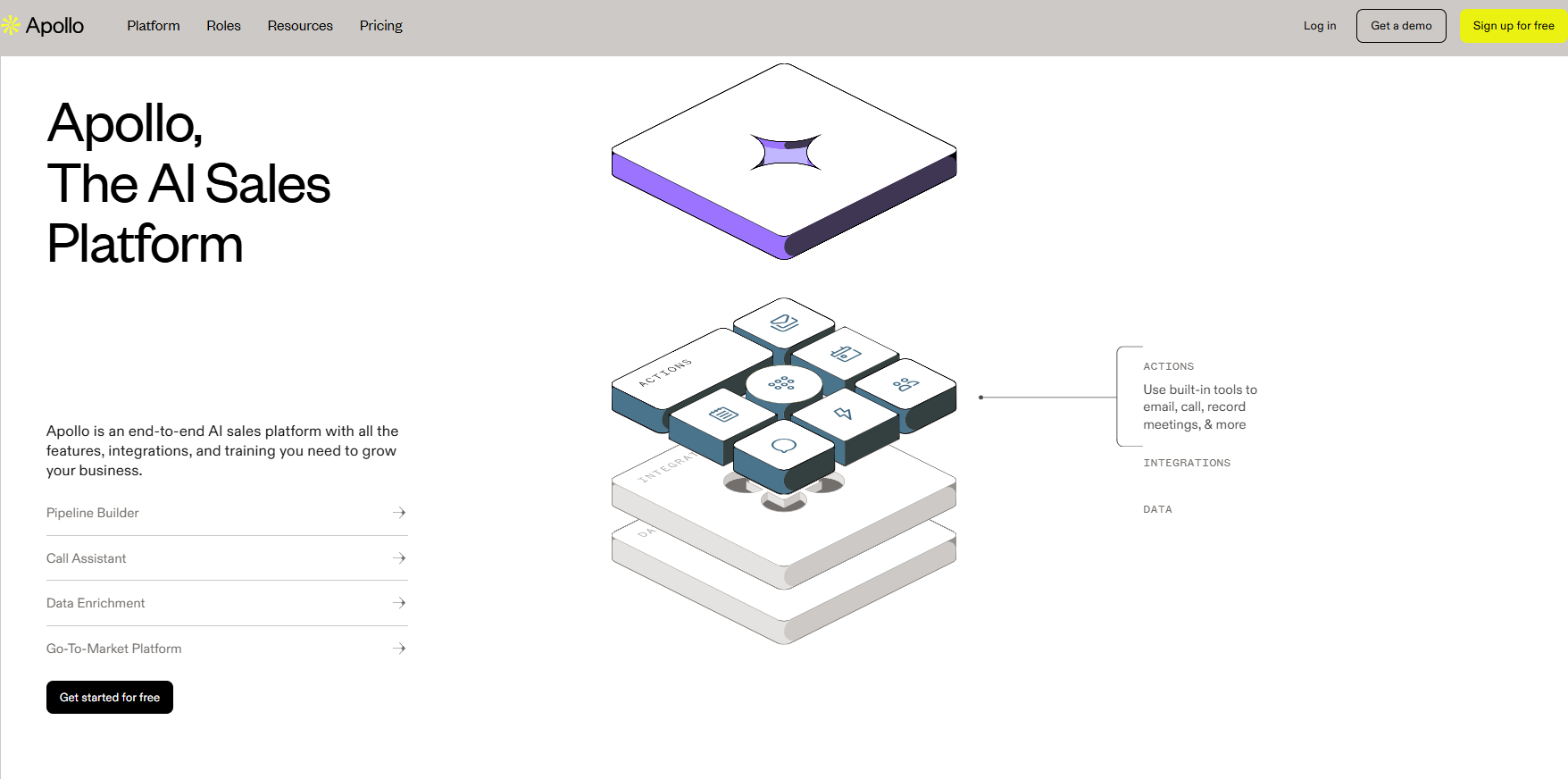 Main page of Apollo.io
